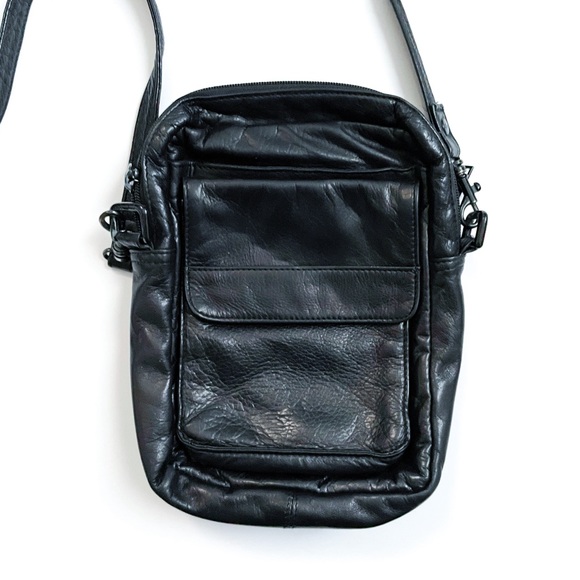 Scully Black Leather Mini Crossbody Bag - Picture 2 of 8